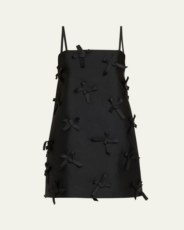 Bows Sleeveless Mini Shift Dress